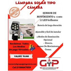 LAMPARA SOLAR TIPO CAMARA